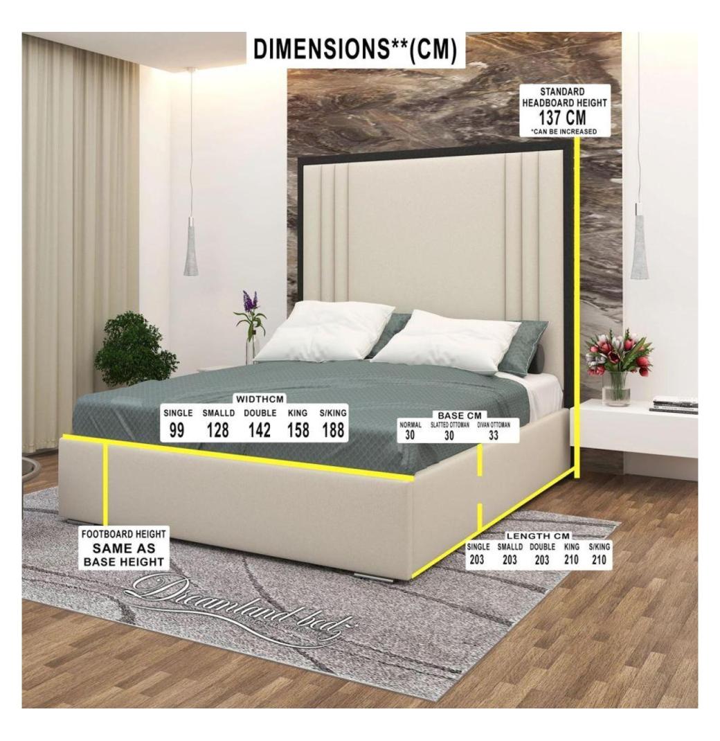 2025 Ibiza Black Trim Bed Frame With Black Plush and Cream Plush fabric - 2/3
