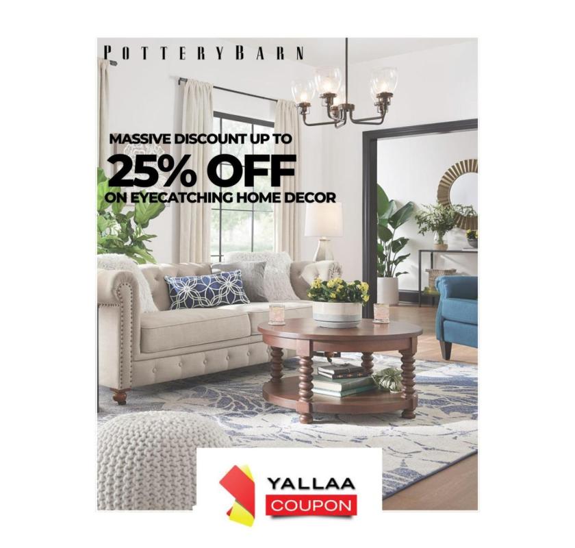 Pottery Barn Home Decor Sale – Up to 25% Off | Yallaa Coupon