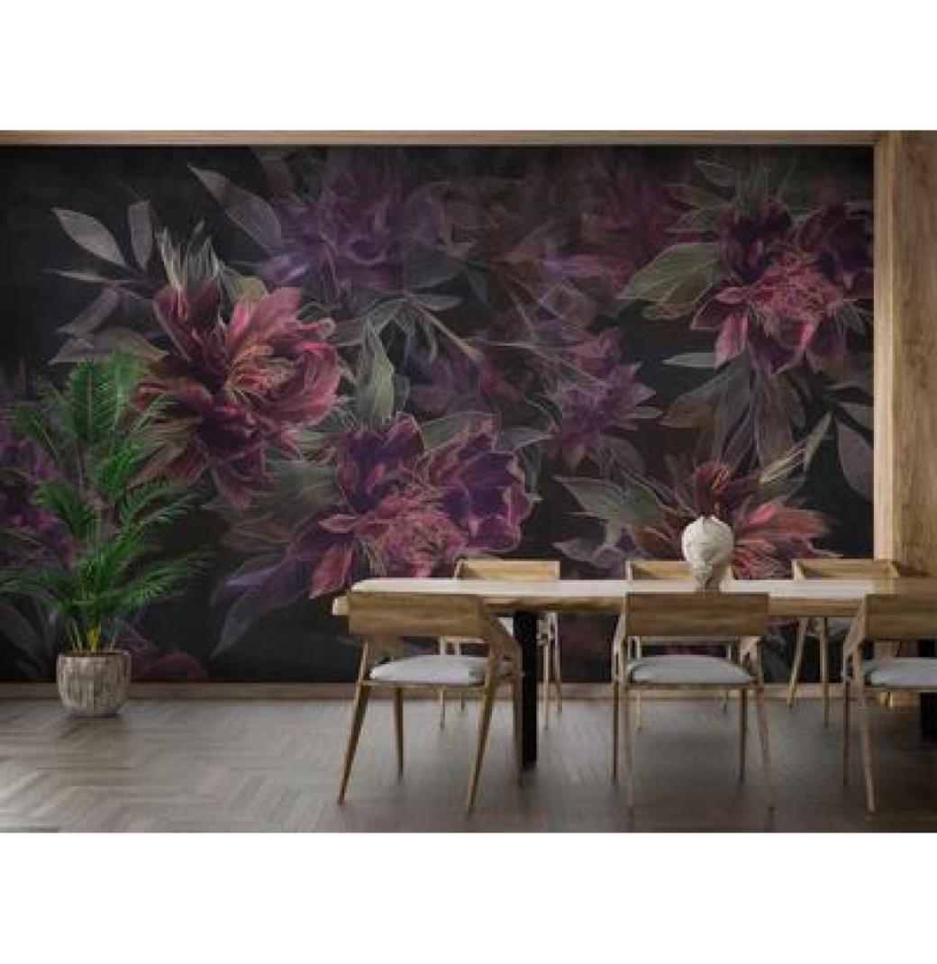 Botanical Beauty: Giffywalls's Dark Floral Wallpaper Collection