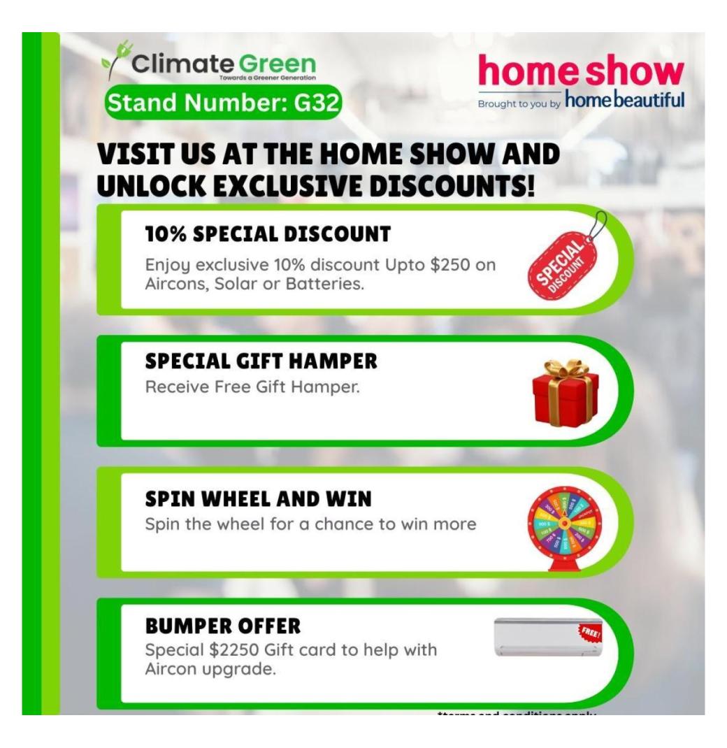 Climate Green is LIVE at the Melbourne Home Show – Stand G32!