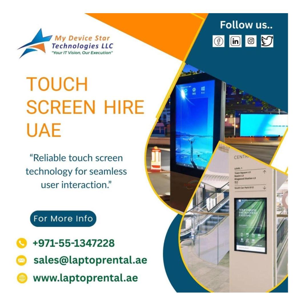 Advanced Touch Screen Hire UAE with 4K LED Panels