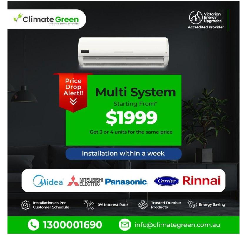 Price Drop Alert – Multi Split System A/C! 