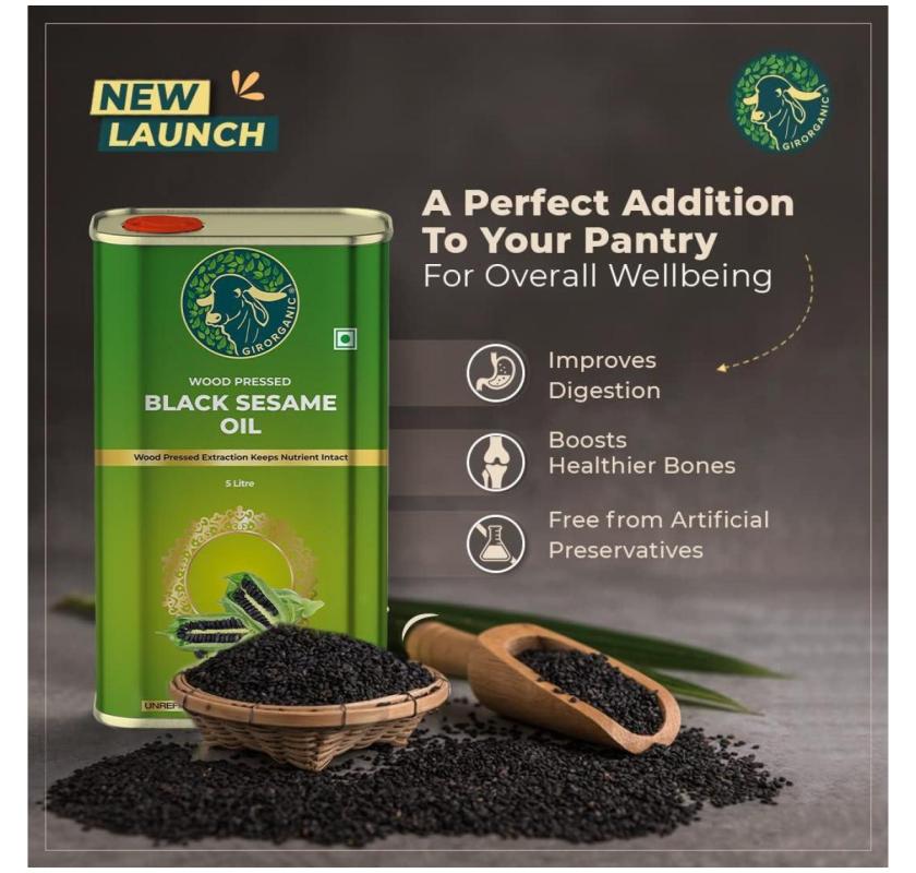 Pure Organic Black Sesame Oil – Cold Pressed & Nutrient Rich