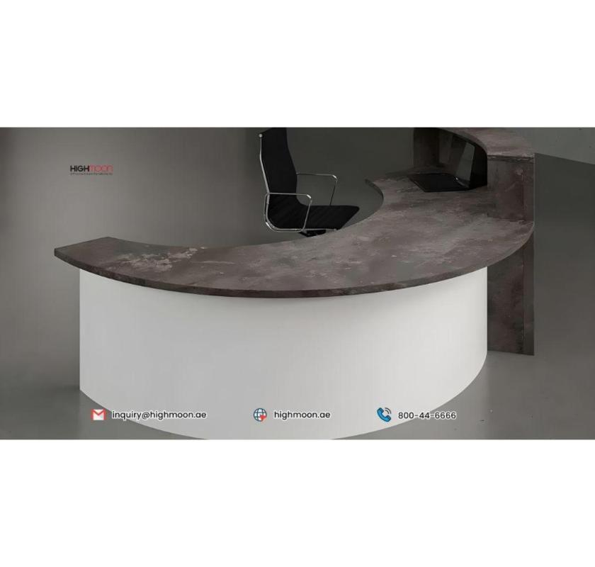 Anka Curved Reception Desk (White Leg) | Highmoon Office Furniture