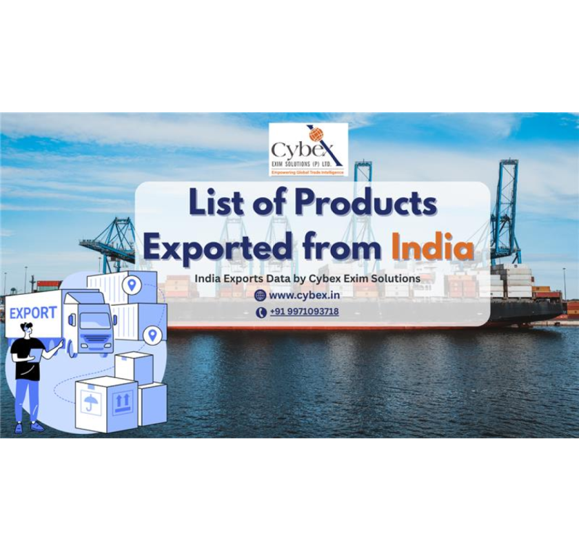 List of Products Exported from India – India Exports Data by Cybex Exim Solutions