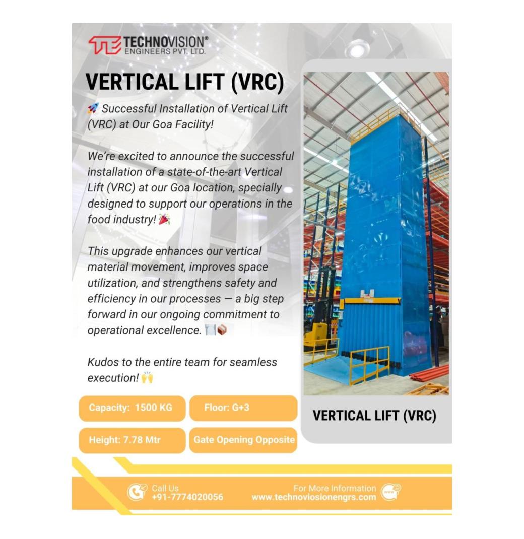Vertical Lifts- Smart Solution for Efficient Material Handling