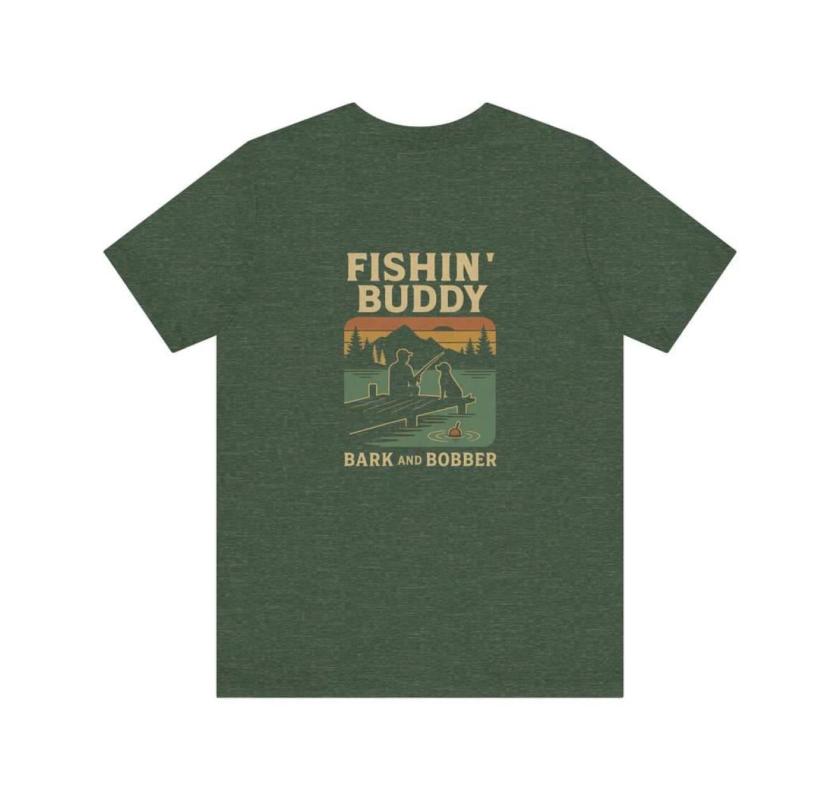 Fishing Buddy T-Shirt – Ideal Gift for Fishermen & Dog Lovers