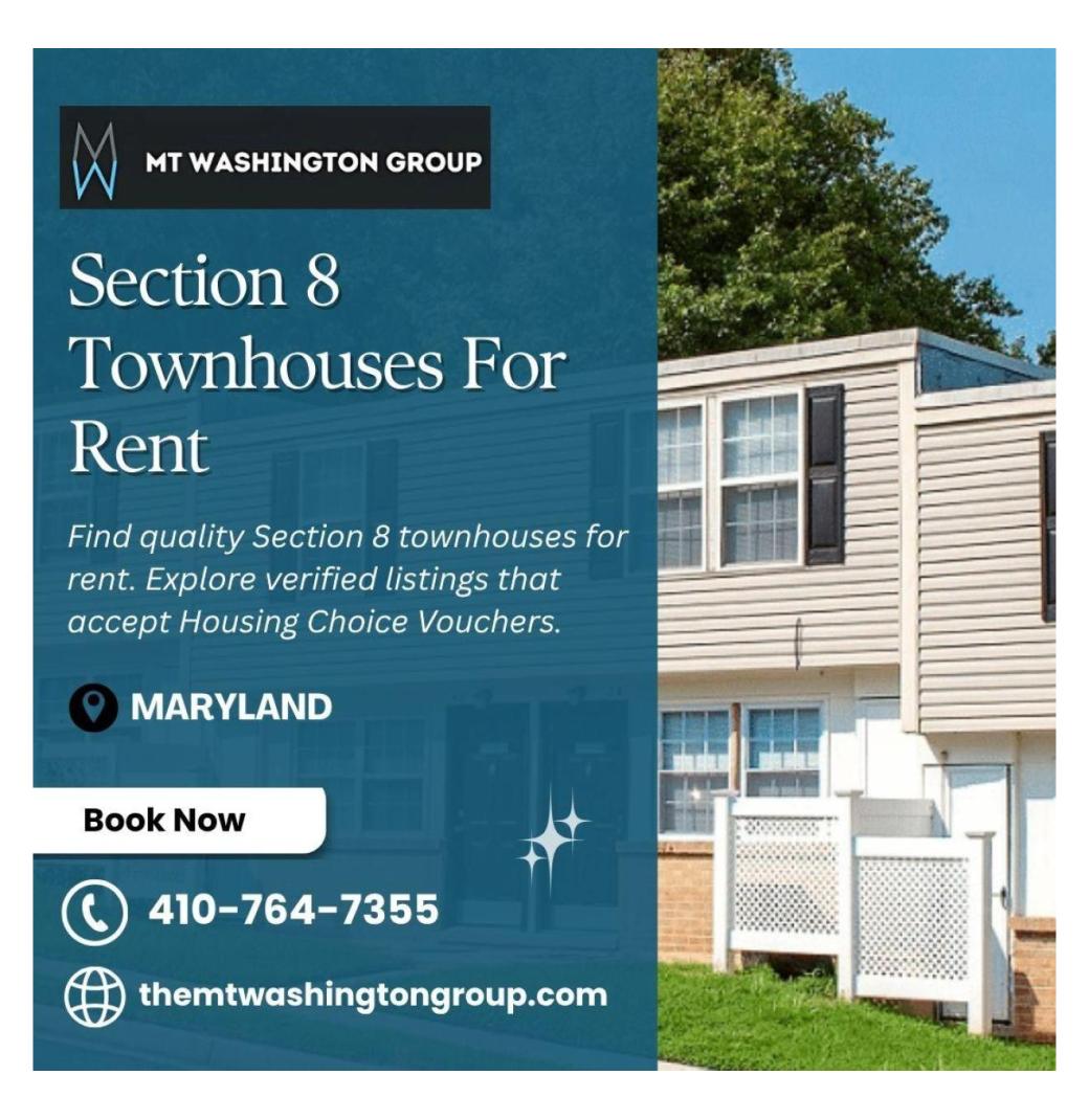 Section 8 Townhouses For Rent in Maryland