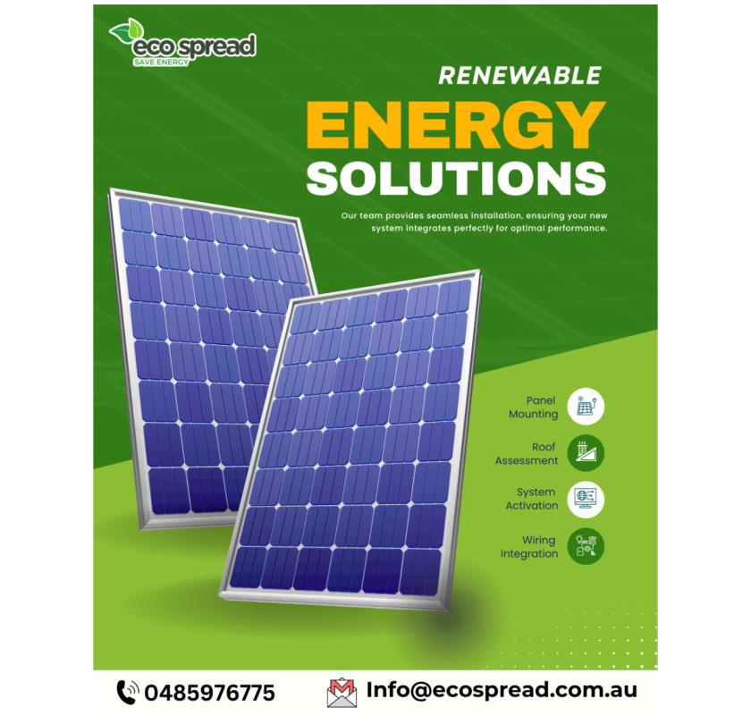 Renewable Energy Solutions by Ecospread – Expert Solar Panel Installation in Melbourne