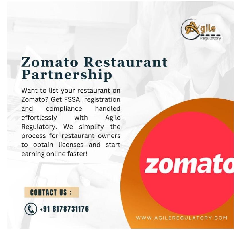 Zomato Restaurant Partnership Approval with FSSAI License – Agile Regulatory