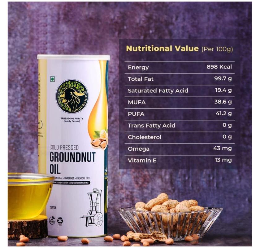 Premium Groundnut Cold Pressed Oil – 100% Pure, Natural & Chemical-Free