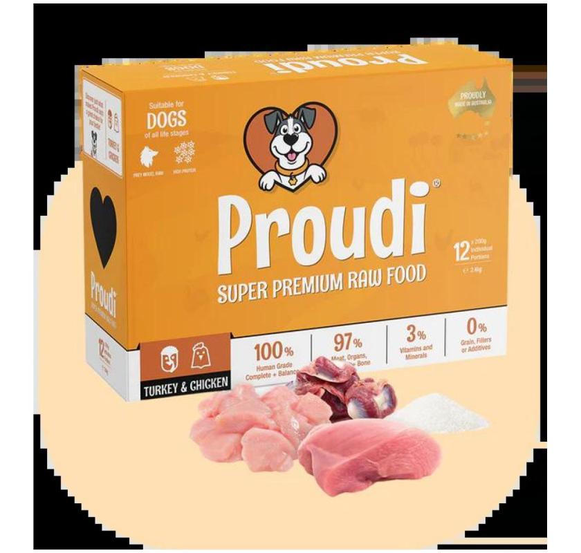 Turkey and Chicken Raw Patties for Dogs