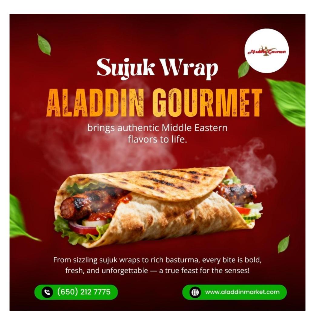 Sujuk Wrap ALADDIN GOURMET Brings Authentic Middle Eastern Flavors to life.