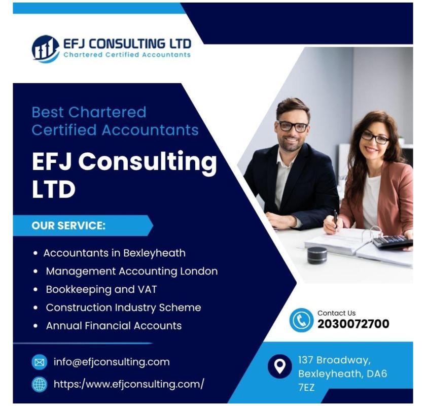 Expert Accountants in Bexleyheath for Financial Growth by EFJ Consulting