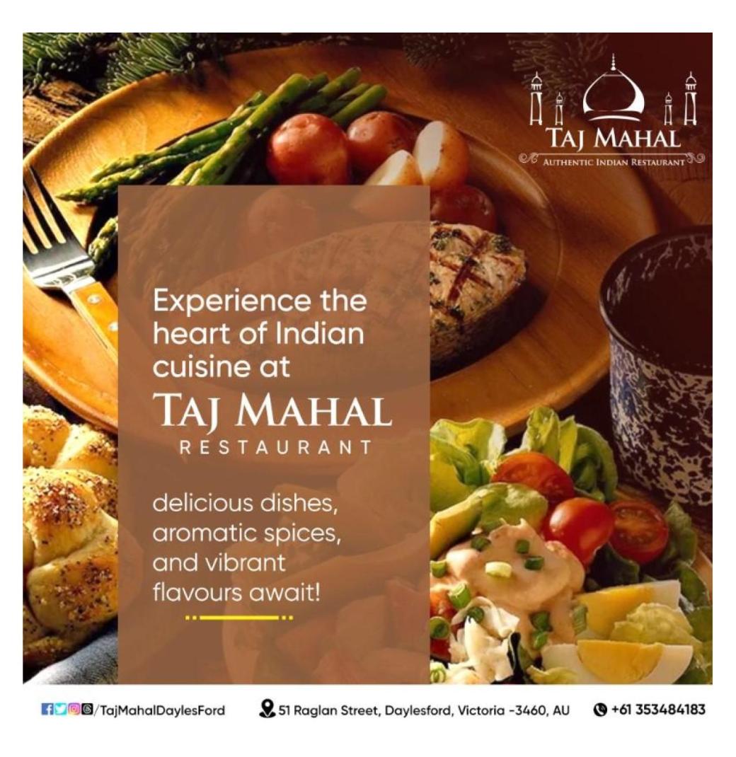 Enjoy Authentic Flavours at Castlemaine’s Best Indian Restaurant – Taj Mahal
