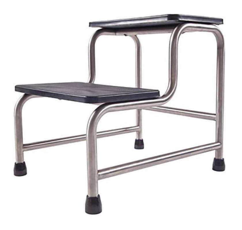 Stainless Steel Medical Step Stool | Non-Slip Double Step