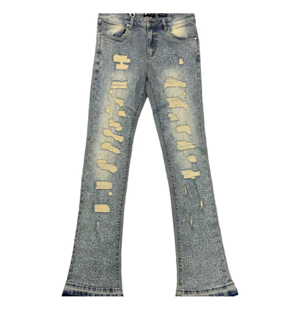 Stylish Rhinestone Baggy Jeans for a Bold Statement