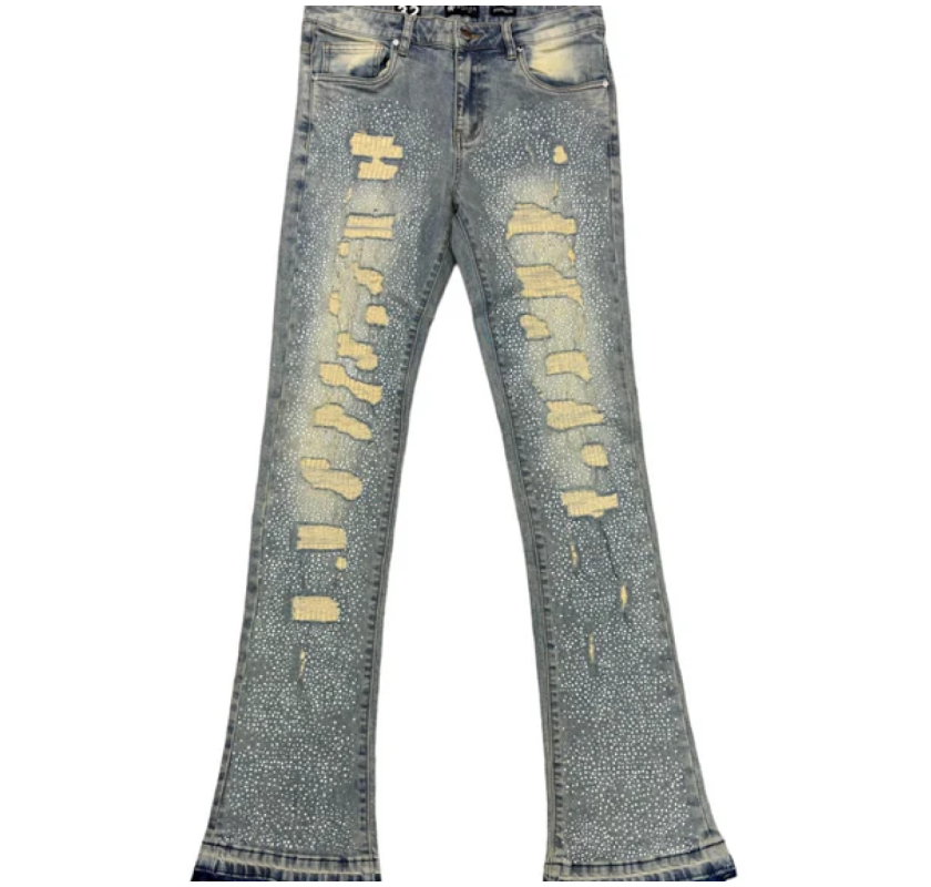 Stylish Rhinestone Baggy Jeans for a Bold Statement