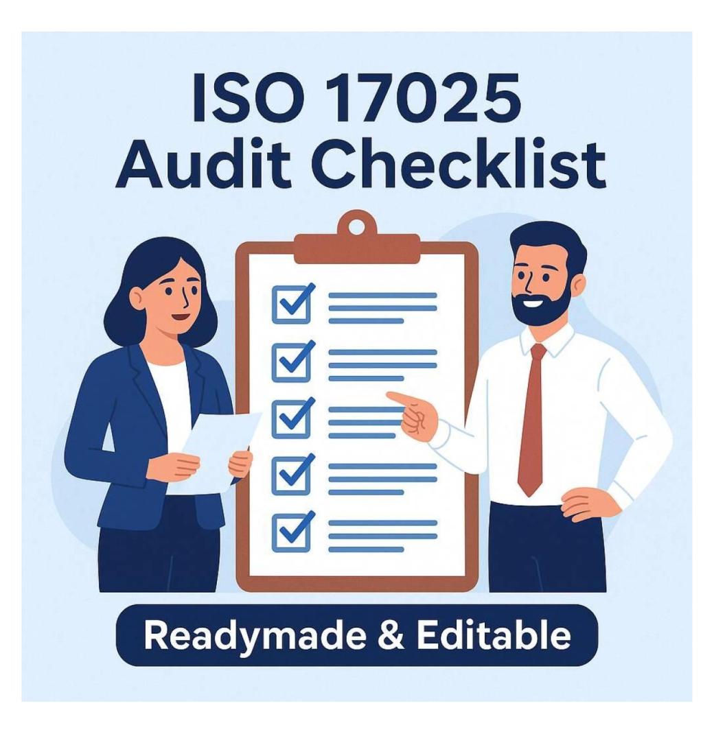 Download Editable ISO 17025 Audit Checklist with Complete Documents