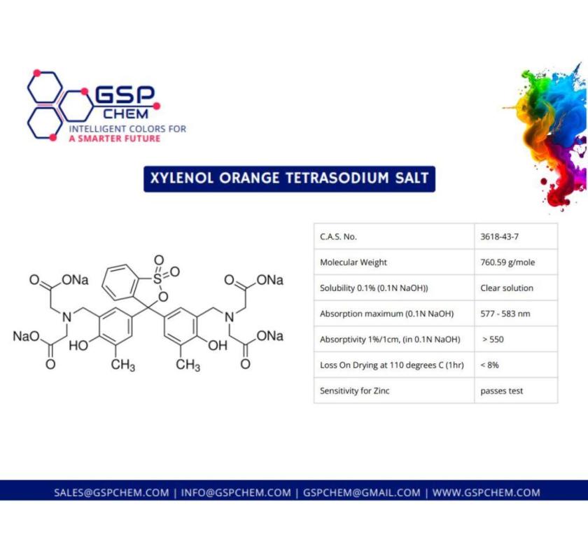 Xylenol Orange Tetrasodium Salt - Laboratory Grade pH Indicator | GSP Chem