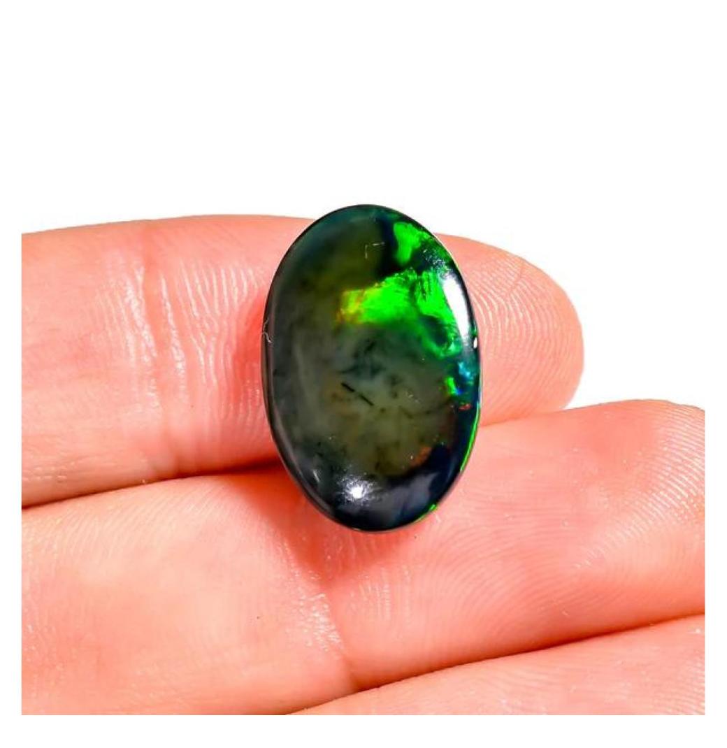 Oval Black Ethiopian Opal Cabochon | High-Fire Natural Gem - 3/3