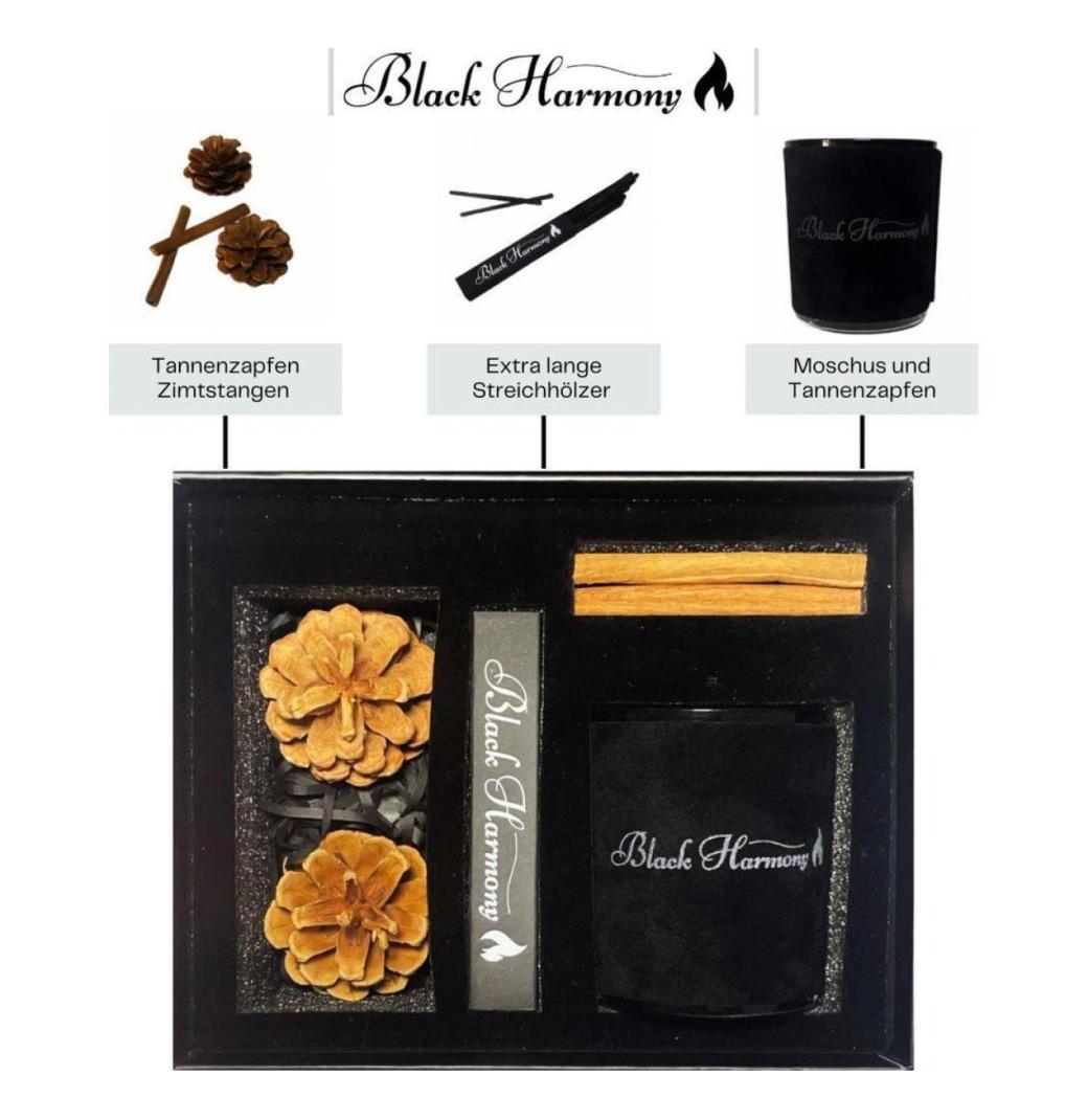 Black Harmony Aromakerze Dekorationsset Winterdeko UVP 39,-