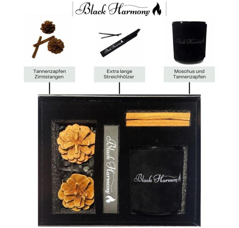 Black Harmony Aromakerze Dekorationsset Winterdeko UVP 39,-