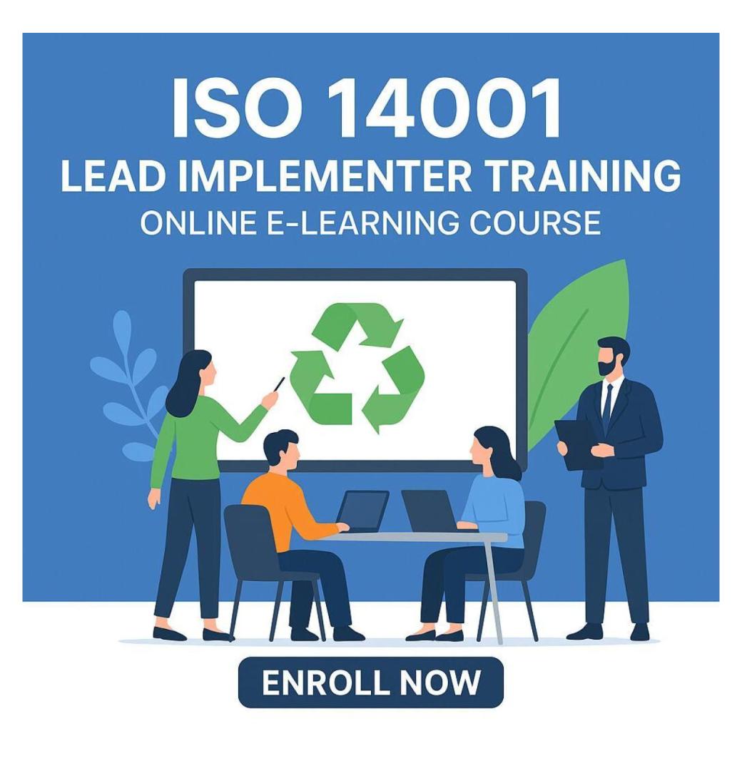 ISO 14001 Lead Implementer Training course with certificate