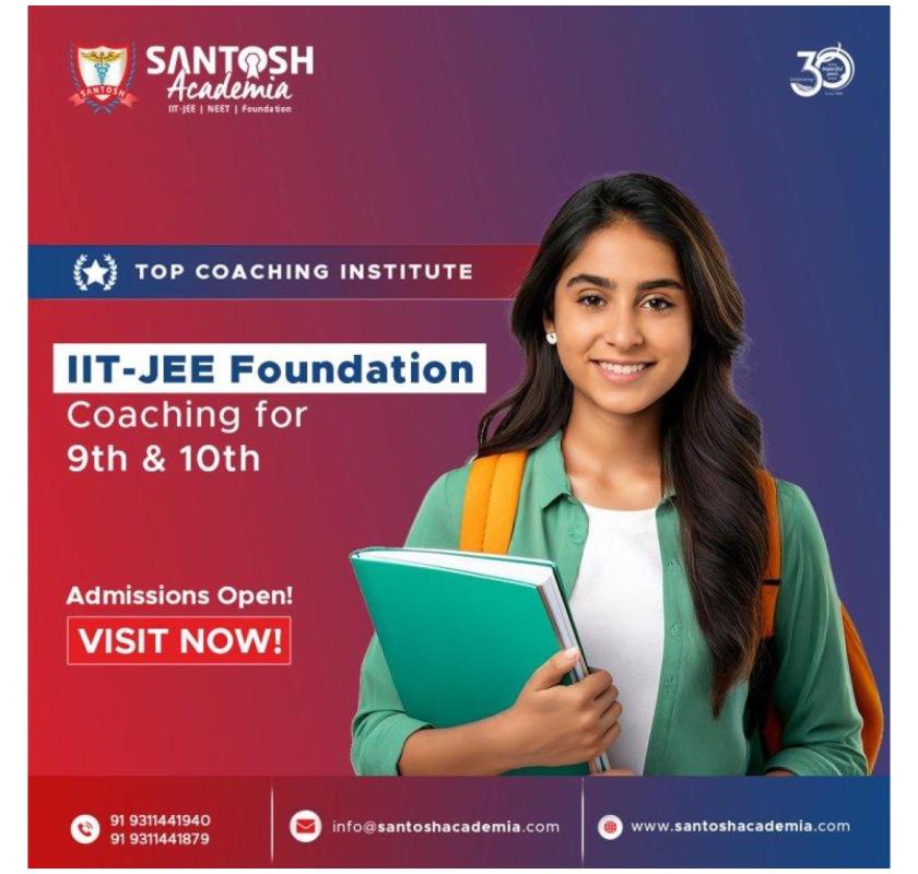 IIT-JEE Foundation Coaching for 9th & 10th for early competitive strength