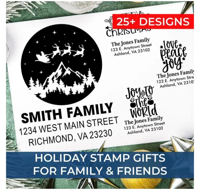 Personalized Christmas Address Stamp