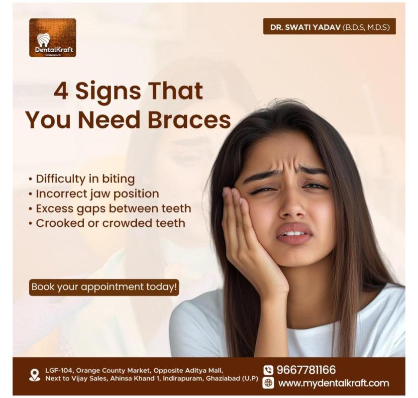 Get a Beautiful Smile With Braces treatment for teeth straightening in Indirapuram