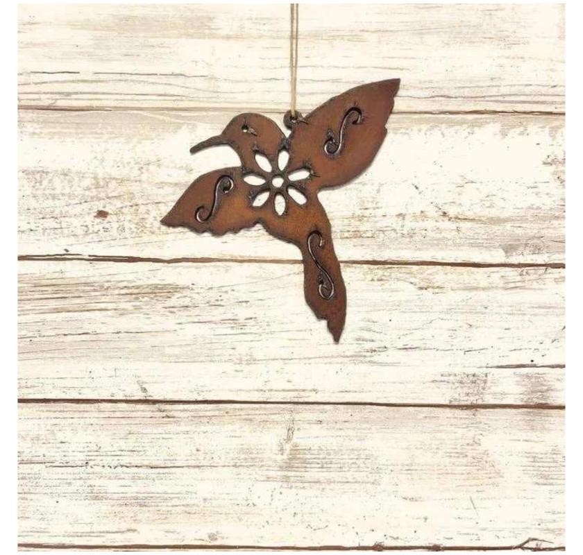 Rusty Metal Hummingbird Garden Ornament – Handmade USA