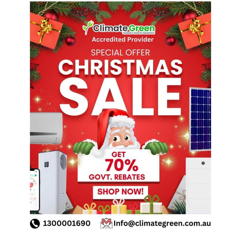 CHRISTMAS SALE – HUGE GOVERNMENT REBATES AVAILABLE