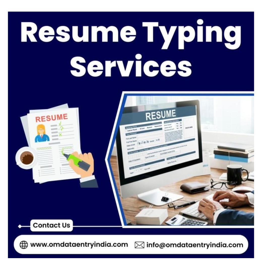 Affordable Resume Typing Services in India