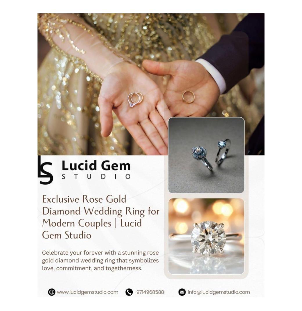 Exclusive Rose Gold Diamond Wedding Ring for Modern Couples | Lucid Gem Studio