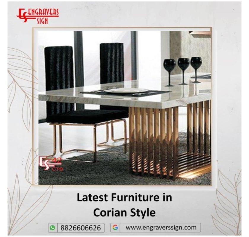Stylish and durable furniture in Corian style for modern interiors