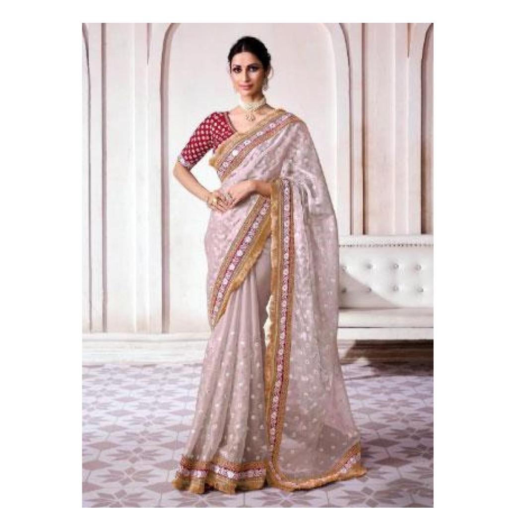 How do you style organza sarees for parties?
