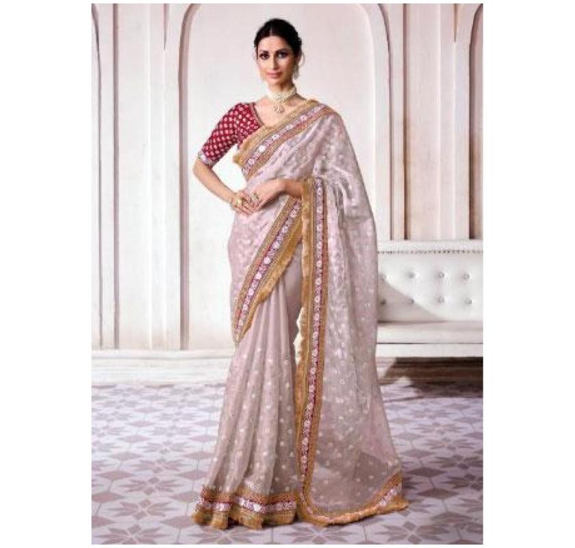 How do you style organza sarees for parties?