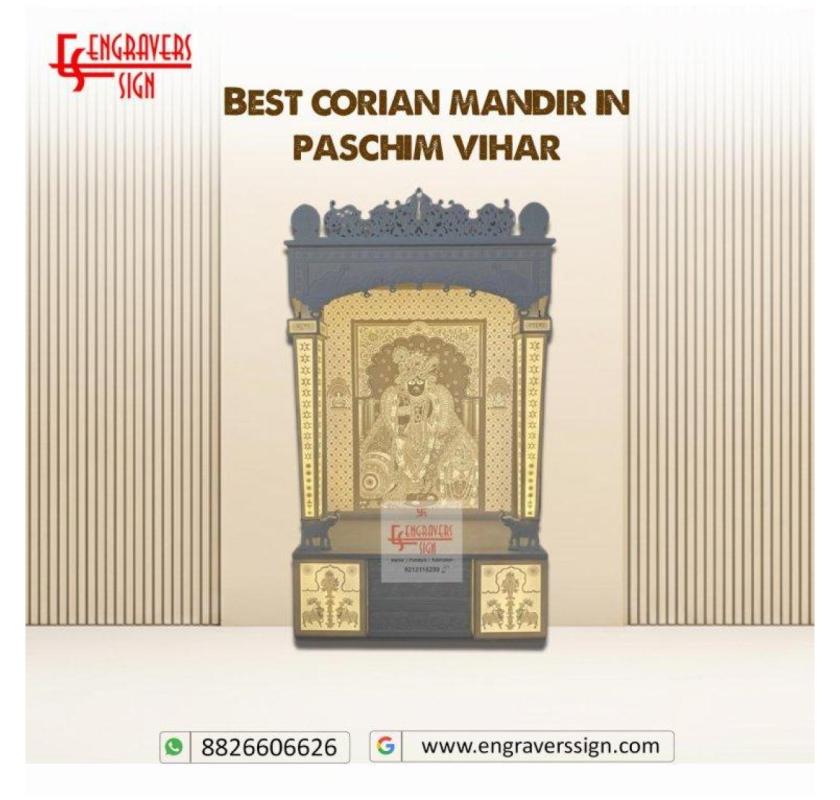 Beautiful and elegant Corian Mandir designs for Paschim Vihar homes