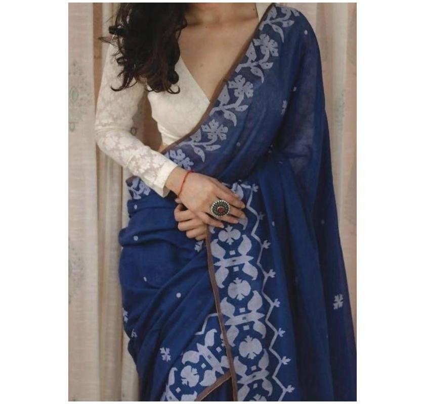Blue Cotton Sarees: The Comfort And Beauty Of Breathable Cotton