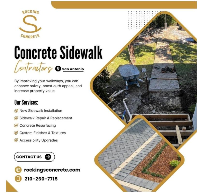 Concrete Sidewalk Contractors in San Antonio