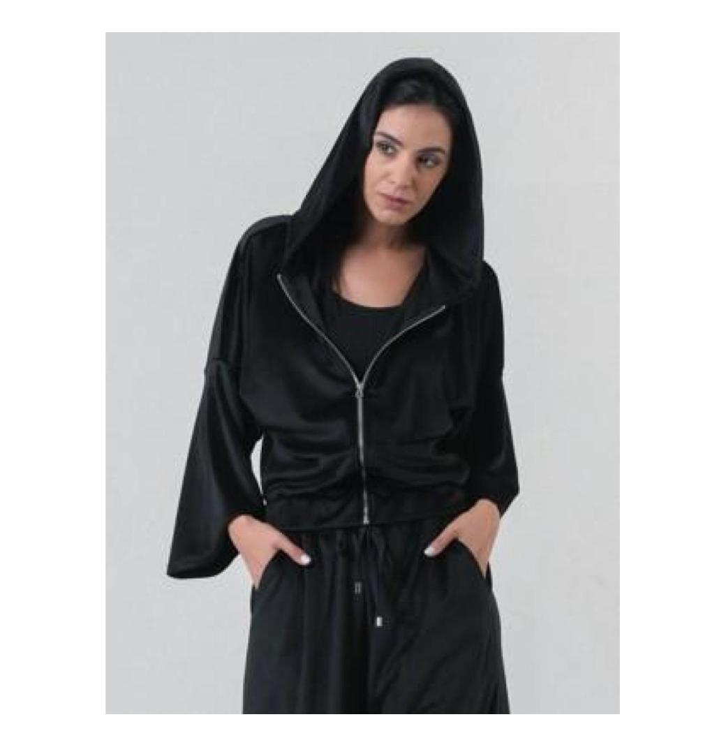Buy Women’s Unique Clothing in Santa Monica: Velvet Zip Hoodie for Winter