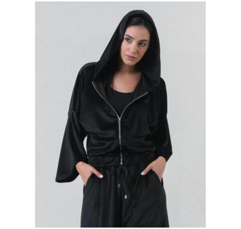 Buy Women’s Unique Clothing in Santa Monica: Velvet Zip Hoodie for Winter