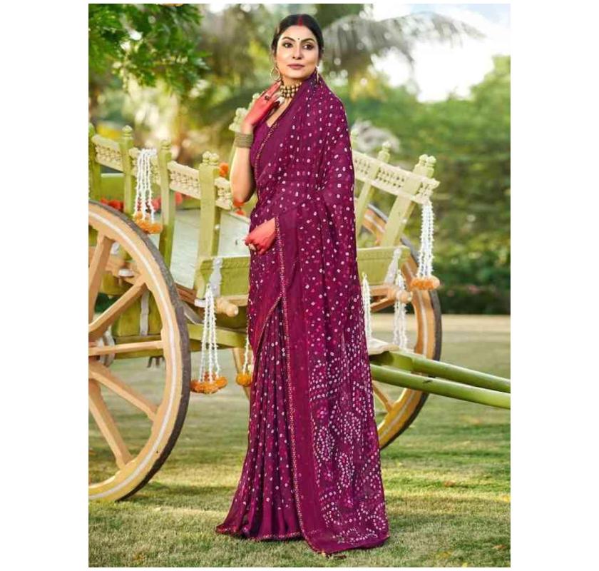 Elegant Georgette Bandhani Sarees for Festive Occasions