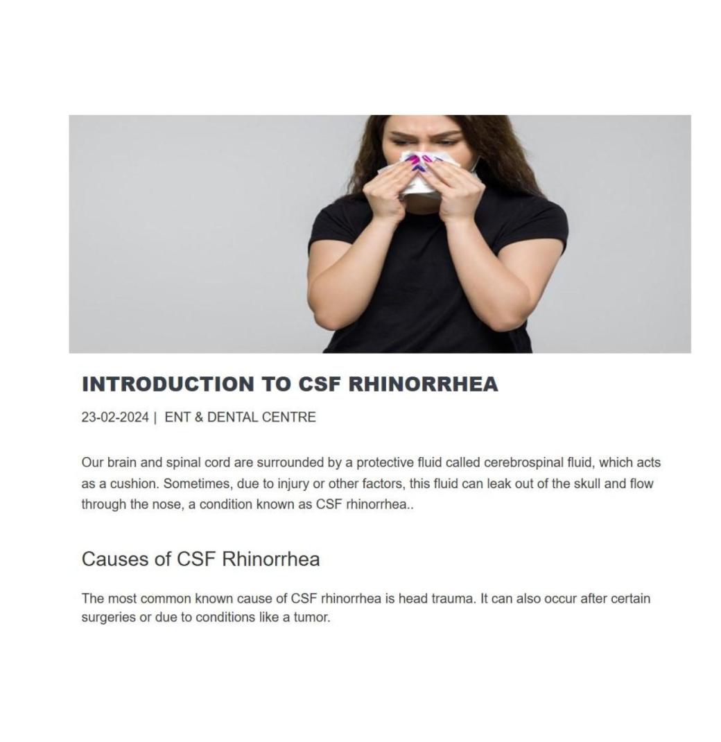 CSF Rhinorrhea Treatment