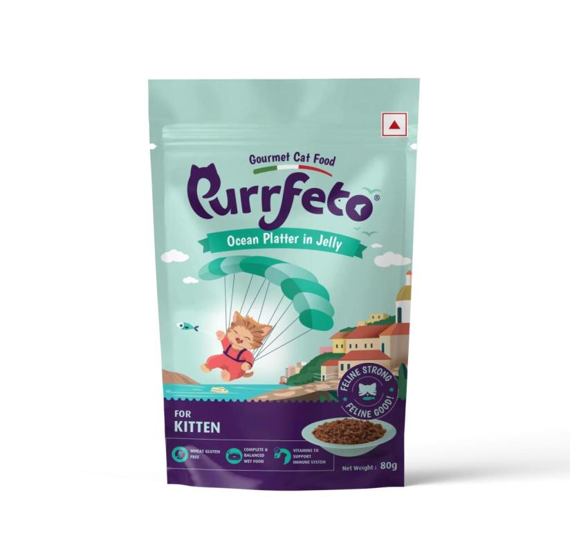 Ocean Fish Kitten Cat Food in Jelly 80g | Purrfeto