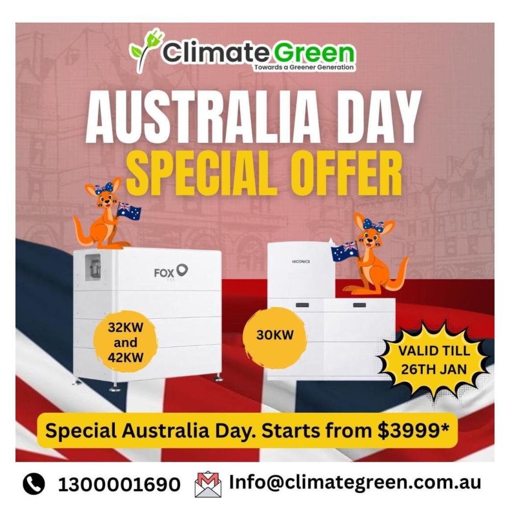🇦🇺 Australia Day Special – Solar Battery Deals!