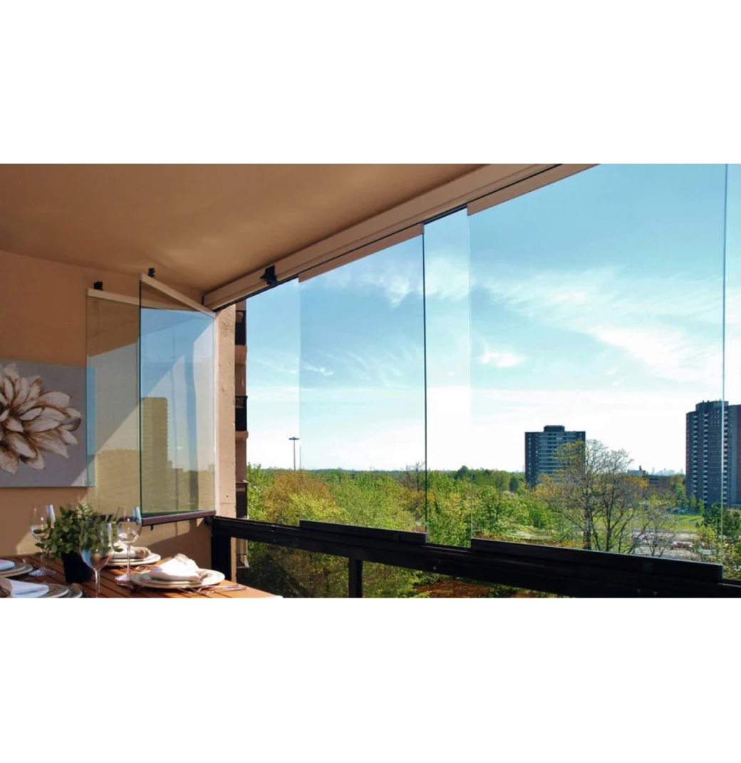 closing balcony with glass for protection and year-round use