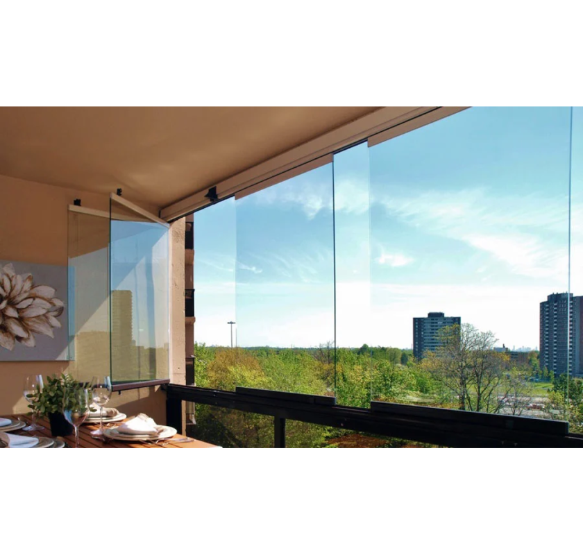 closing balcony with glass for protection and year-round use
