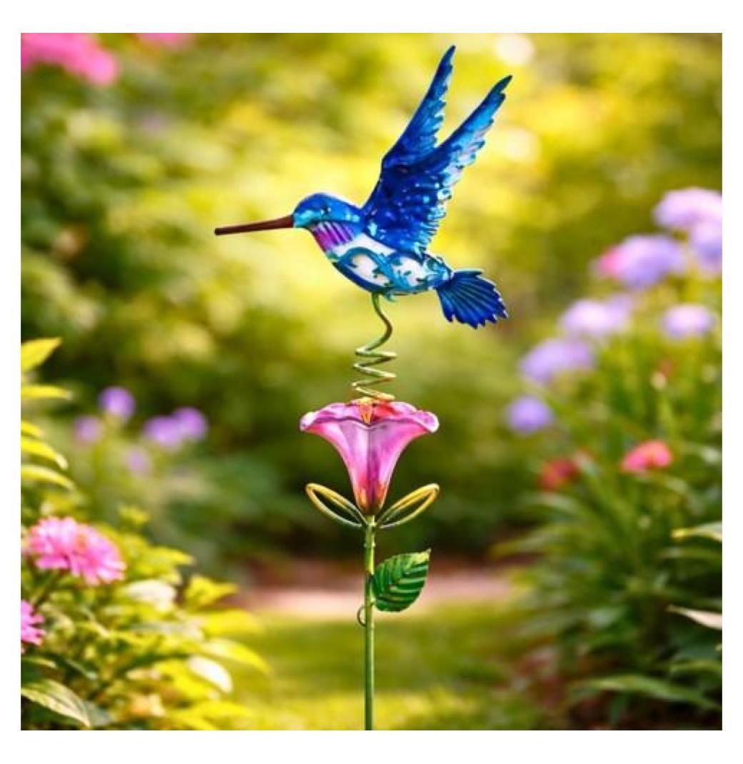  Shop Stunning Hummingbird Hand-Painted Yard Art in USA | Iron Owl - 1/3